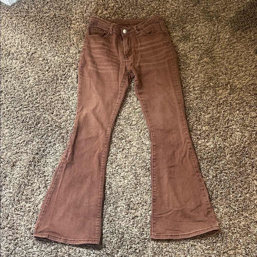 SHEIN Brown Flared Jeans
